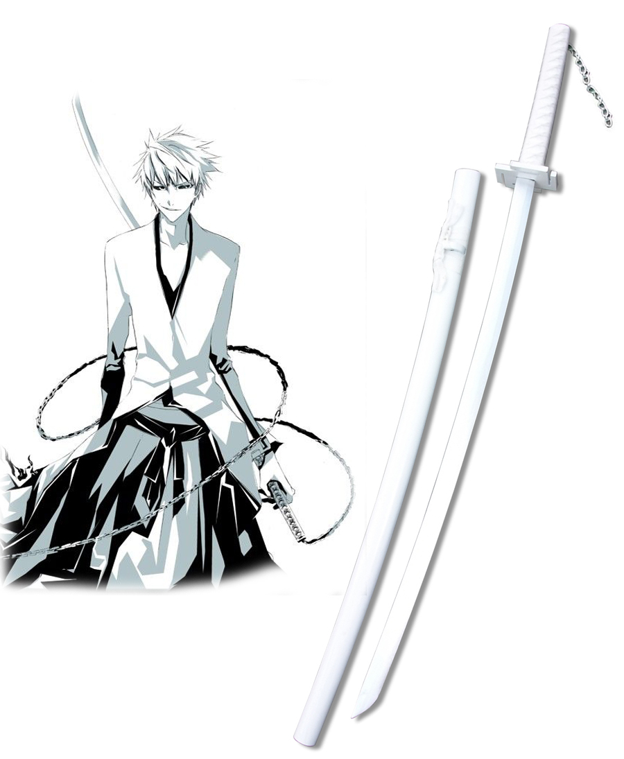 Bleach Ichigo Kurosaki Zanpakutou Tensa Zangetsu White Cosplay Wooden Weapons